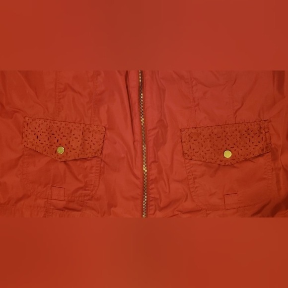 Zenergy Chico's Size 2 Burnt Orange Tab Sleeve Jacket Shacket Women's Medium - Picture 5 of 8